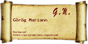 Görög Mariann névjegykártya