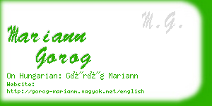 mariann gorog business card